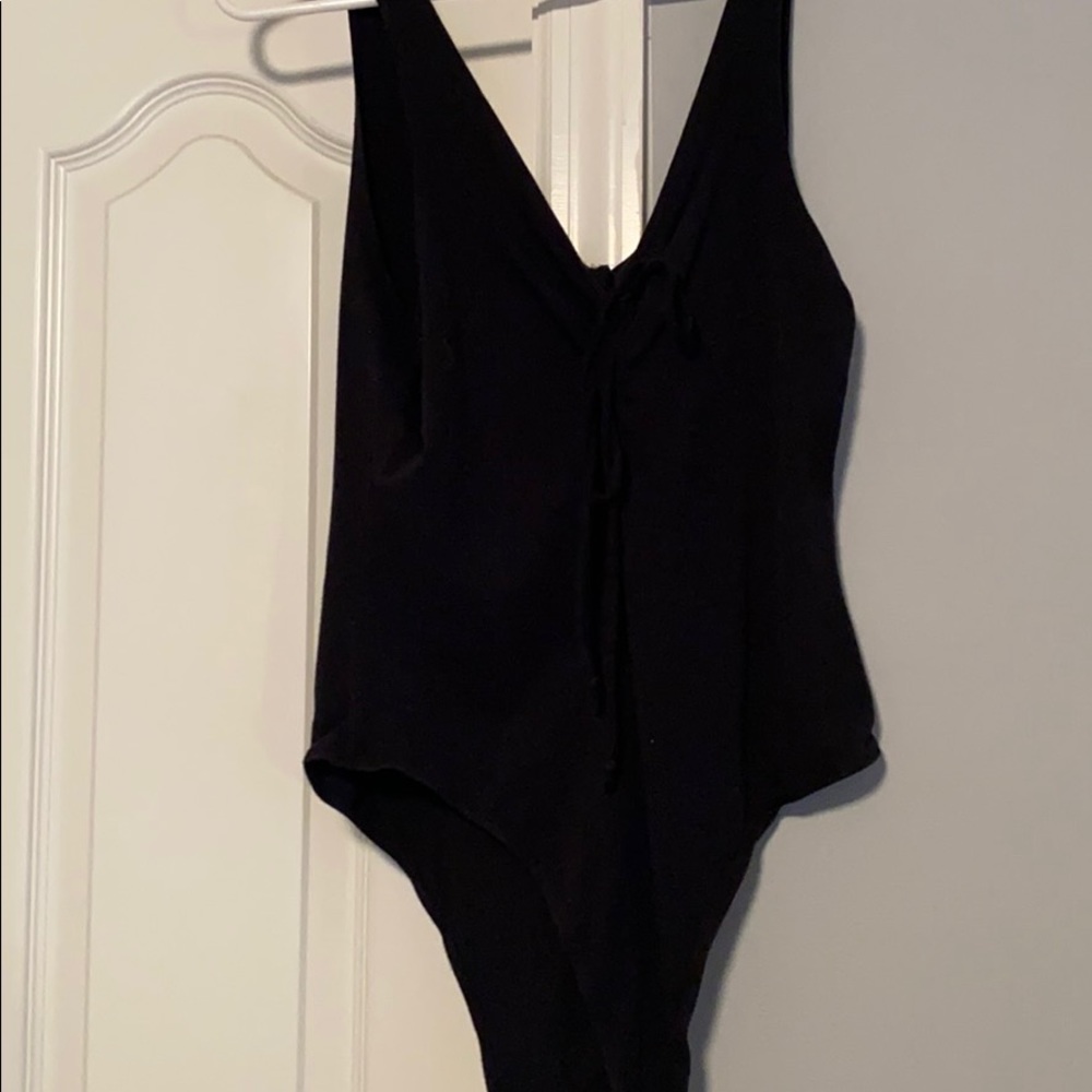 Black tie bodysuit